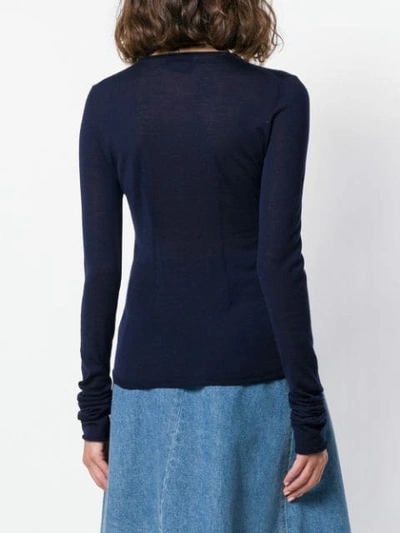 Shop Christian Wijnants Fine Knit Sweater In Blue