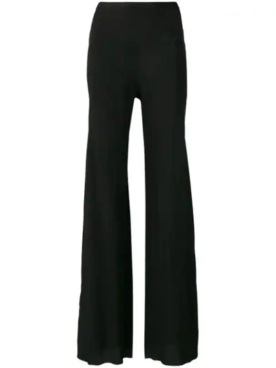 Shop Rick Owens Flared Trousers In 09 Black