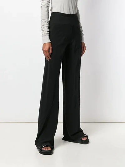 RICK OWENS FLARED TROUSERS - 黑色