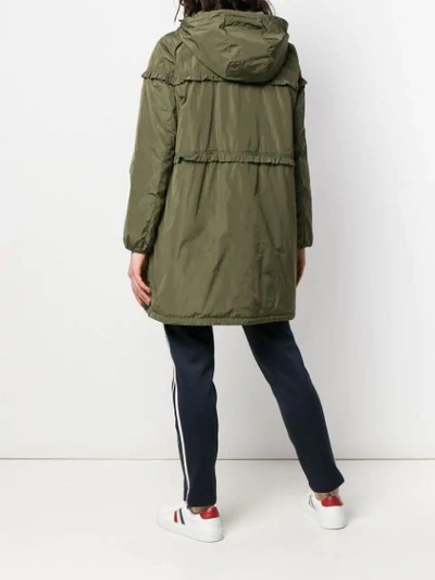 Shop Moncler Ruffle Trim Padded Coat In 81a