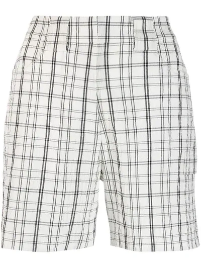 Shop Aalto Check Print Shorts In White