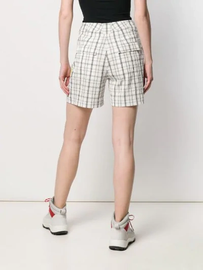 Shop Aalto Check Print Shorts In White