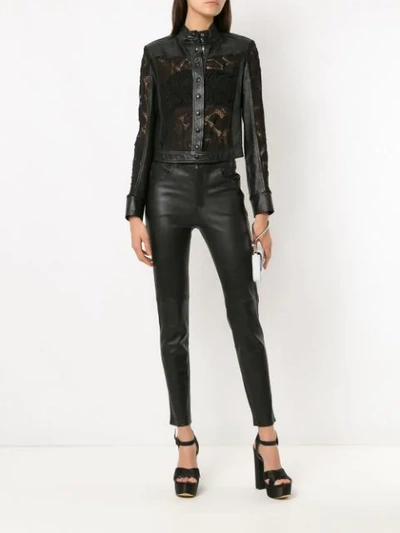 Shop Martha Medeiros Gabi Leather Jacket In Black