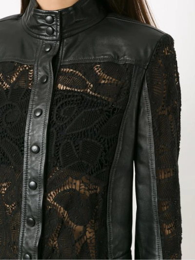 Shop Martha Medeiros Gabi Leather Jacket In Black