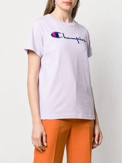 Shop Champion Embroidered Logo T-shirt - Purple