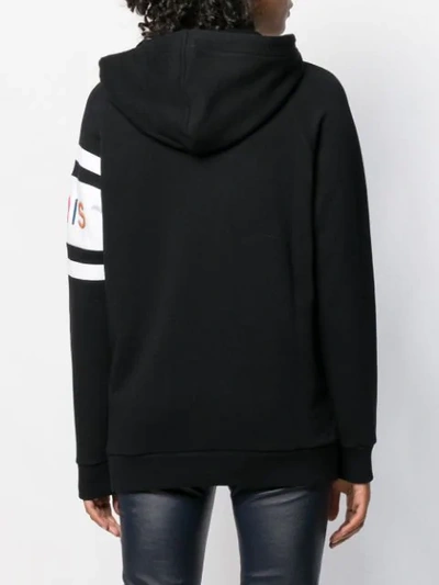 Shop Givenchy Embroidered Logo Hoodie In Black