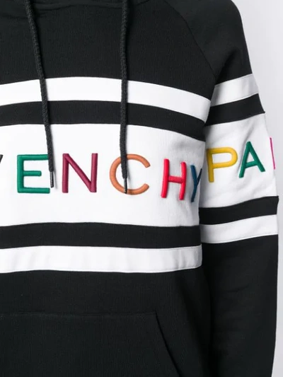 GIVENCHY EMBROIDERED LOGO HOODIE - 黑色