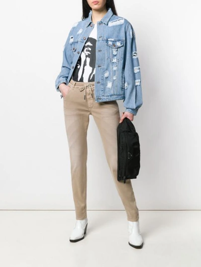 Shop Forte Dei Marmi Couture Distressed Denim Jacket In Blue