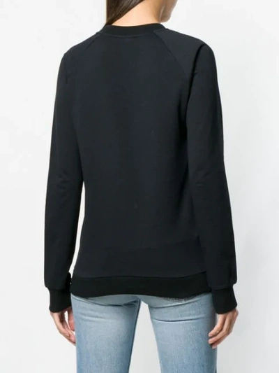 Shop Balmain Logo Print Sweatshirt In Black