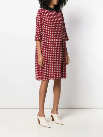 Shop Marni Micro-pattern Dress In Red