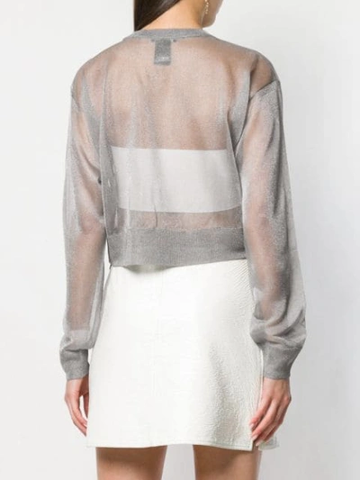 ARTICA ARBOX CROPPED SHEER SWEATER - 灰色