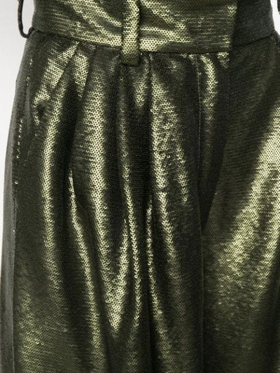Shop Marc Jacobs Micro-sequin Culotte Trousers In Green