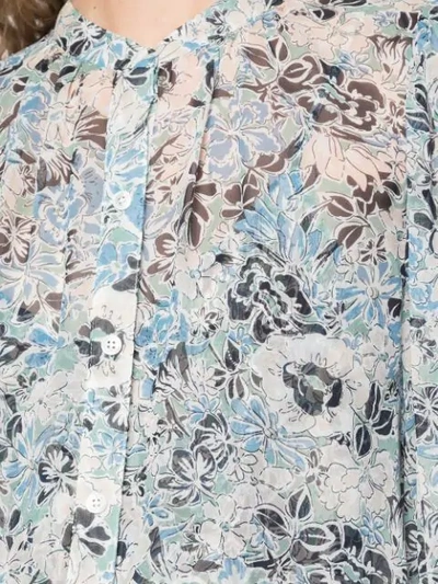 Shop Veronica Beard Floral Print Blouse In Blue