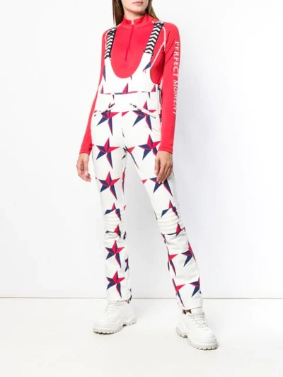 Shop Perfect Moment Isola Racing Dungarees In White