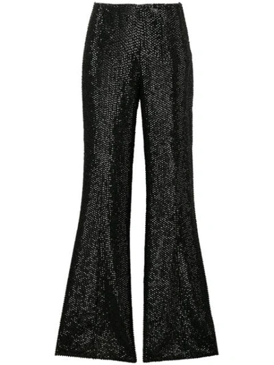 Shop Alberta Ferretti Studded Trousers In Black