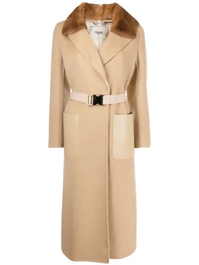 Shop Fendi Wrap Style Belted Coat In F16wu Montale