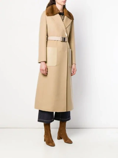Shop Fendi Wrap Style Belted Coat In F16wu Montale
