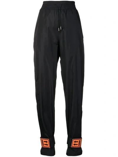 Shop Off-white Ankle Strap Track Pants In Black