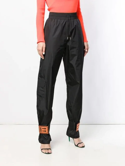 Shop Off-white Ankle Strap Track Pants In Black