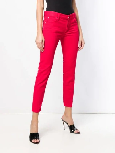 Dsquared2 Twiggy Cropped Jeans In Red