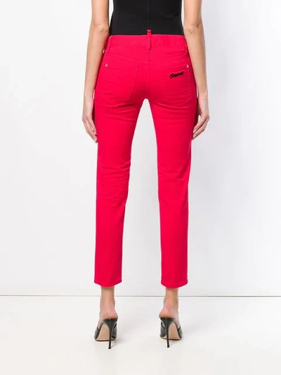 Dsquared2 Twiggy Cropped Jeans In Red