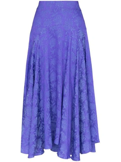 Shop Chloé Silk Jacquard Midi Skirt In Purple