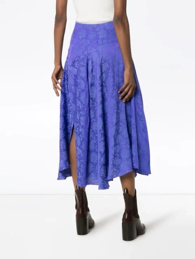 Shop Chloé Silk Jacquard Midi Skirt In Purple