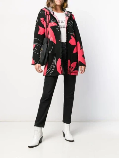 Shop Alanui Hooded Paradise Jacket In 1088 Nero Red