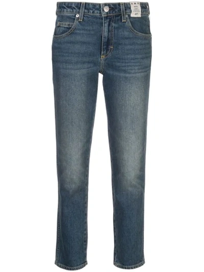 Shop Amo Kate Mid Rise Slim Straight Jeans In Medium Vintage 194