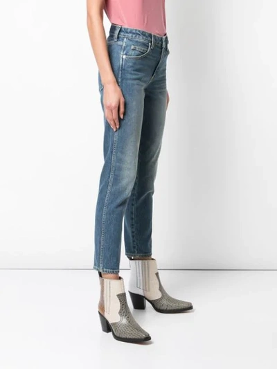 Shop Amo Kate Mid Rise Slim Straight Jeans In Medium Vintage 194