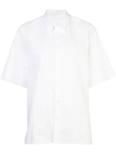 Shop Wales Bonner Paneled Short Sleeved Shirt In White