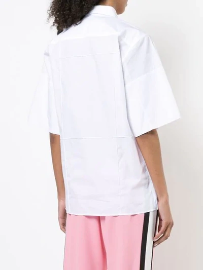 Shop Wales Bonner Paneled Short Sleeved Shirt In White