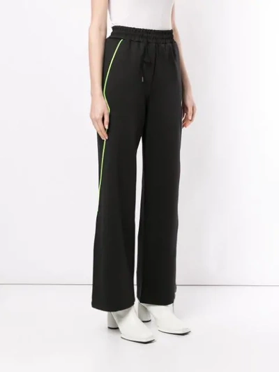 Shop Ader Error Wide Leg Track Pants In Black