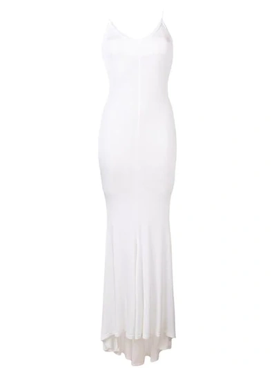 Shop Alexandre Vauthier Fitted Long Dress In White