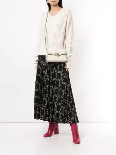 Shop Valentino Vltn Print Skirt In Black