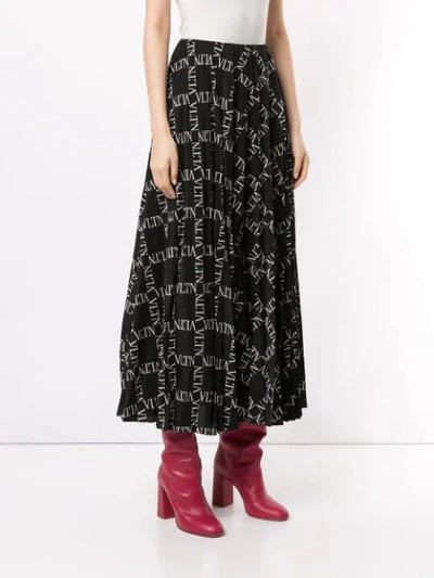 Valentino Vltn Print Skirt In Black