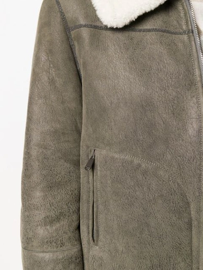 Shop Brunello Cucinelli Shearling Jacket In Neutrals