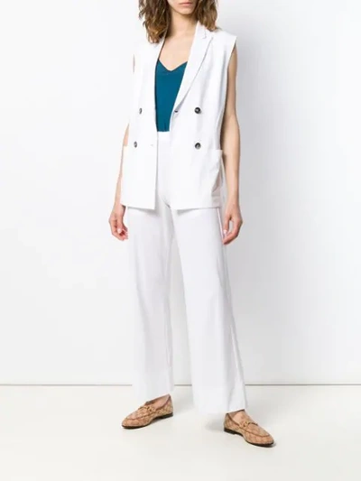 Shop Lamberto Losani Button Waistcoat In White