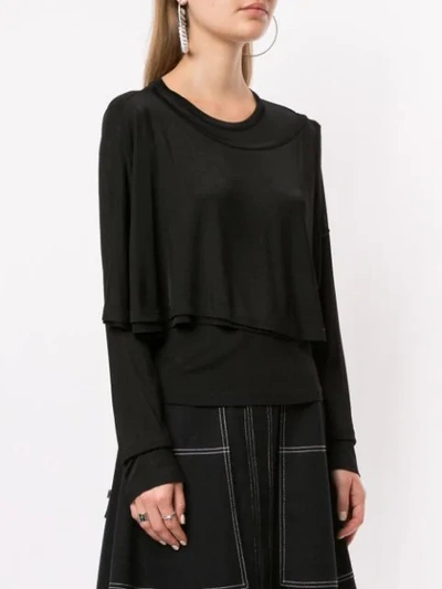 Shop Mm6 Maison Margiela Layered Jersey Top In Black