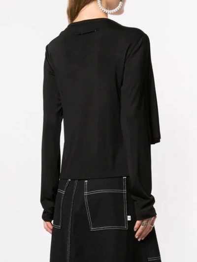 Shop Mm6 Maison Margiela Layered Jersey Top In Black