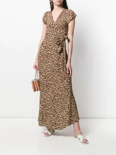 Shop Andamane Leopard Print Wrap Top In Neutrals