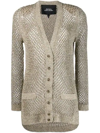 Shop Marc Jacobs Knitted Cardigan Coat In Gold