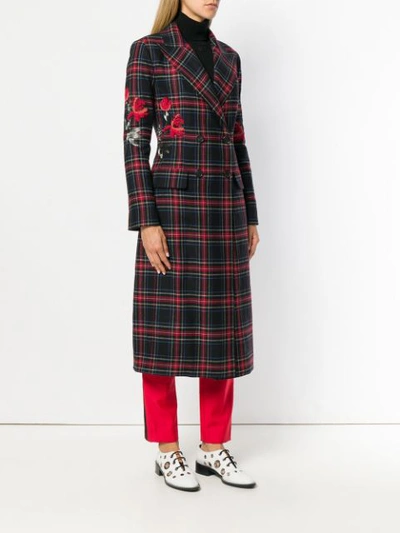 Shop Ermanno Scervino Plaid Double Breasted Coat In G3306 Multi