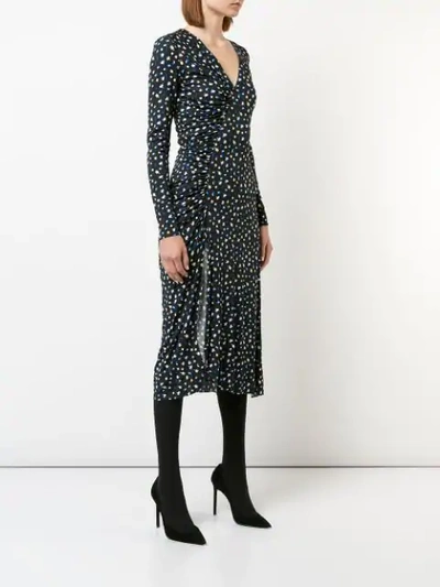 Shop Jason Wu Floral Print Ruched Detail Dress In Black Multi