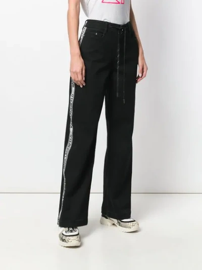 Shop Karl Lagerfeld Sporty Logo Denim Jeans In Black