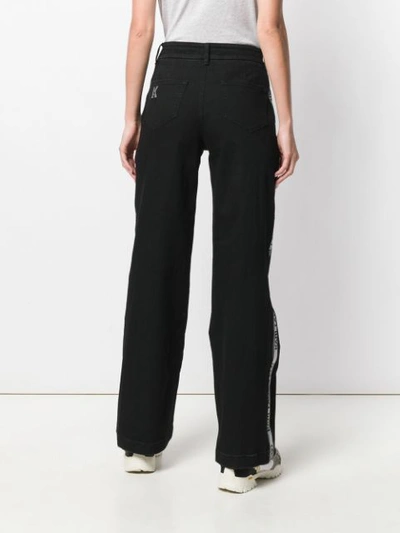 Shop Karl Lagerfeld Sporty Logo Denim Jeans In Black
