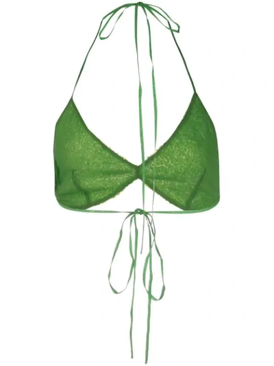 Shop Ashish Sequin String Bikini Top In Green