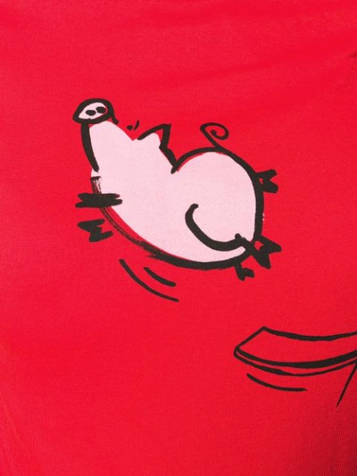 Shop Ps By Paul Smith 'jumping Pig' Print T-shirt - Red