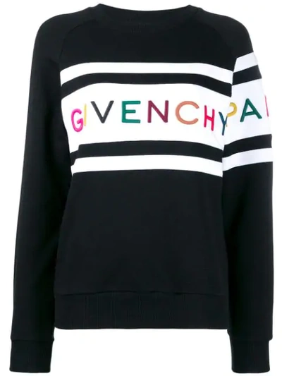 Shop Givenchy Logo Embroidered Sweatshirt In Black