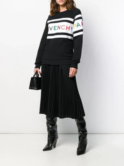 Shop Givenchy Logo Embroidered Sweatshirt In Black